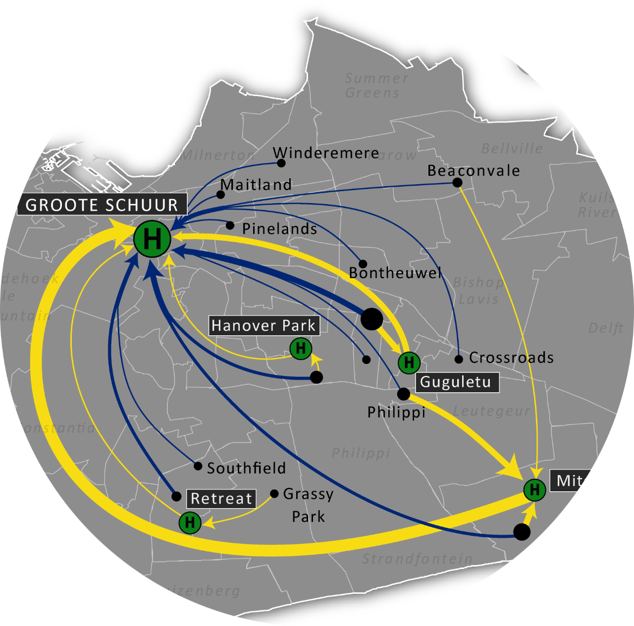 gis map hospital transport routes